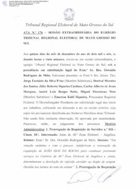 Ata extraordinária do TRE-MS n.176