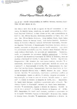 Ata extraordinária do TRE-MS n.068