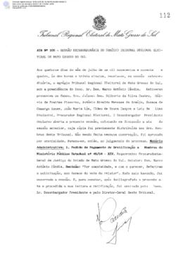 Ata extraordinária do TRE-MS n.105