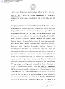 Ata extraordinária do TRE-MS n.173