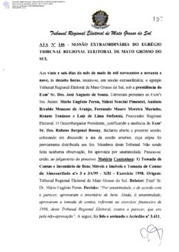 Ata extraordinária do TRE-MS n.146