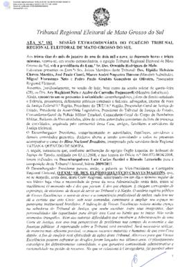 Ata extraordinária do TRE-MS n.182