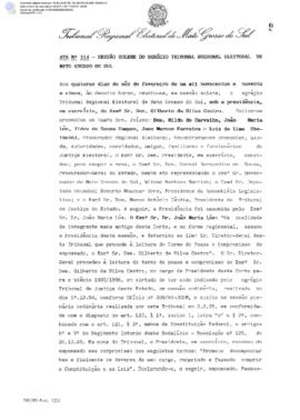 Ata extraordinária do TRE-MS n.114