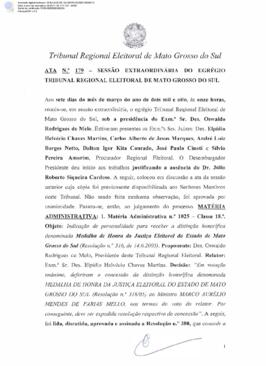 Ata extraordinária do TRE-MS n.179