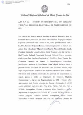 Ata extraordinária do TRE-MS n.161