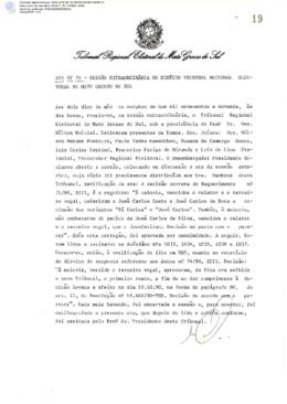Ata extraordinária do TRE-MS n.074