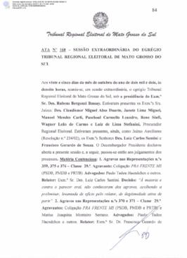 Ata extraordinária do TRE-MS n.160