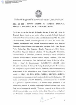 Ata extraordinária do TRE-MS n.178