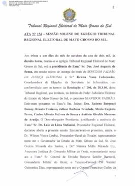 Ata extraordinária do TRE-MS n.154