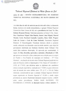 Ata extraordinária do TRE-MS n.159