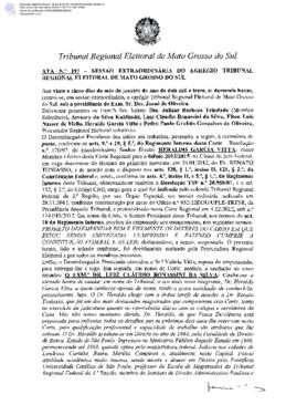 Ata extraordinária do TRE-MS n.197