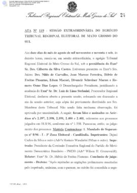 Ata extraordinária do TRE-MS n.119