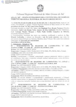 Ata extraordinária do TRE-MS n.187