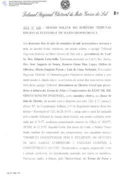 Ata extraordinária do TRE-MS n.132