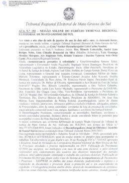 Ata extraordinária do TRE-MS n.193