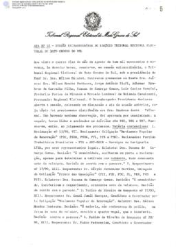 Ata extraordinária do TRE-MS n.065