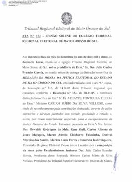 Ata extraordinária do TRE-MS n.172