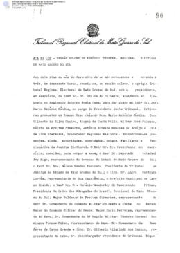 Ata extraordinária do TRE-MS n.102