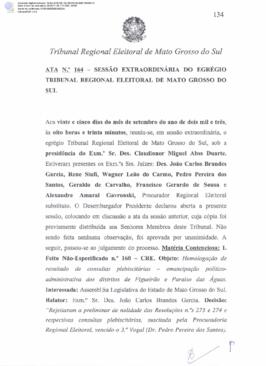 Ata extraordinária do TRE-MS n.164