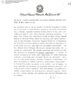 Ata extraordinária do TRE-MS n.070