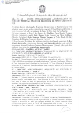 Ata extraordinária do TRE-MS n.188