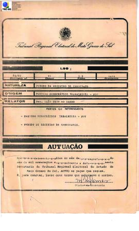 1982 - Registro de candidato n.1