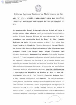 Ata extraordinária do TRE-MS n.174