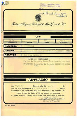 1986 - Registro de candidato n.1 -  deputado - apenso
