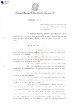 Resolução TRE-MS n.61