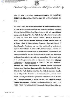 Ata extraordinária do TRE-MS n.123