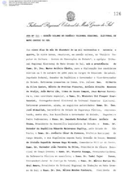 Ata extraordinária do TRE-MS n.111