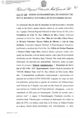Ata extraordinária do TRE-MS n.128