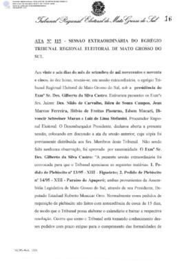 Ata extraordinária do TRE-MS n.115