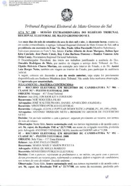 Ata extraordinária do TRE-MS n.180