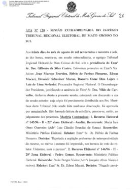 Ata extraordinária do TRE-MS n.120