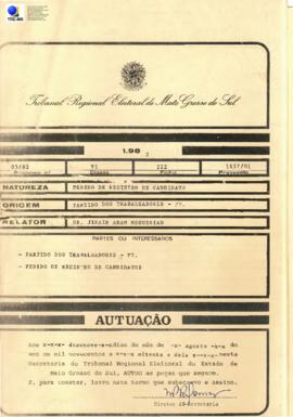 1982 - Registro de candidato n.3