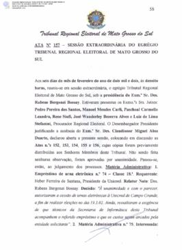 Ata extraordinária do TRE-MS n.157