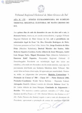Ata extraordinária do TRE-MS n.175